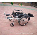 folding manual commode wheelchair for elderly people